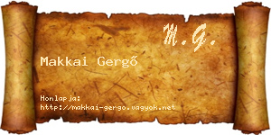 Makkai Gergő névjegykártya